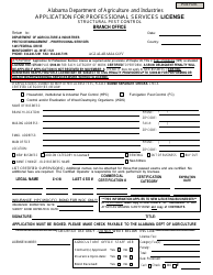 Document preview: Application Form for Professional Services License - Structural Pest Control Branch Office - Alabama
