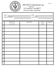 Document preview: Form NDP-10 Ndp Matt Educational Log - Alabama