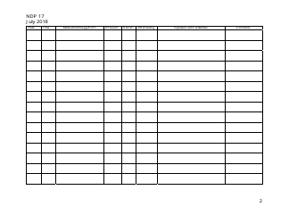Form NDP17 &quot;Controlled Substance Sign out Sheet&quot; - Alabama, Page 2