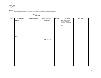 Form NDP20A &quot;Blank Care Plan&quot; - Alabama