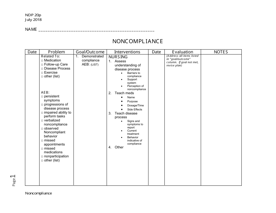 Form NDP20P Noncompliance - Alabama, Page 1