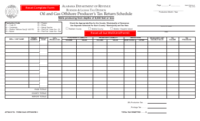 Form O&amp;G OFFSHORE-2 &quot;Oil and Gas Offshore Producer's Tax Return Schedule&quot; - Alabama