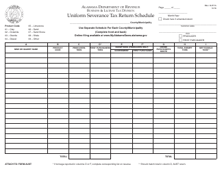 Document preview: Form B&L: AUST-A Uniform Severance Tax Return Schedule - Alabama