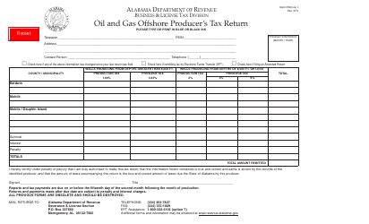 Form O&amp;G OFFSHORE-1 Oil and Gas Offshore Producer&#039;s Tax Return - Alabama