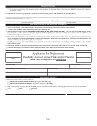 Form MVR32-6-230 Application for Disability Access Parking Credentials - Alabama, Page 2