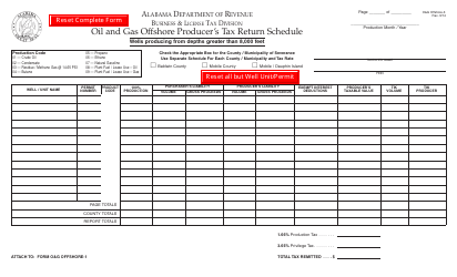 Form O&amp;G OFFSHORE-3 Oil and Gas Offshore Producer's Tax Return Schedule - Alabama