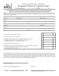 Form K-RCC Recipient&#039;s Share of Capital Credit - Alabama