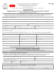 Form B&amp;L: LOAP Application for an Alabama Lubricating Oils Permit - Alabama