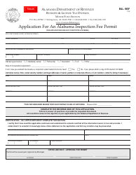 Document preview: Form B&L:INSF Application for an Alabama Inspection Fee Permit - Alabama