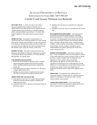 Form B&amp;L: MFT-PRCEE Credit Card Issuer Petition for Refund - Exempt Entity - Alabama, Page 2