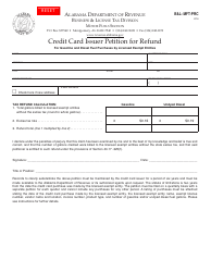 Form B&amp;L: MFT-PRC Credit Card Issuer Petition for Refund - Alabama