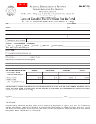 Form B&amp;L: MFT-PRL &quot;Loss of Taxable Fuel Petition for Refund&quot; - Alabama
