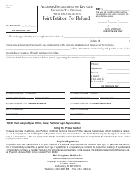 Document preview: Form ADV-U6-2 Joint Petition for Refund - Alabama