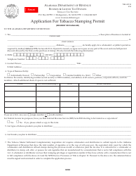 Document preview: Form TOB: APP-R Application for Tobacco Stamping Permit - Alabama