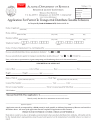 Document preview: Form TOB: REP-A Application for Permit to Transport & Distribute Taxable Tobaccos - Alabama