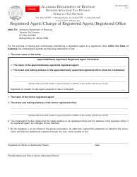 Form TOB: NEW AGENT &quot;Registered Agent/Change of Registered Agent/Registered Office&quot; - Alabama