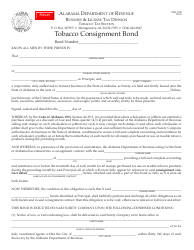 Document preview: Form TOB: TCB Tobacco Consignment Bond - Alabama