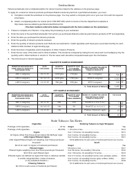 Form TOB: REF-WS IND Reservation Tobacco Vendor Refund Worksheet - Alabama, Page 2