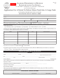 Form TOB: CTA Application for a Permit to Deliver Motor Fuels Into a Cargo Tank - Alabama