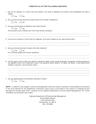 Form TOB: CTA Application for a Permit to Deliver Motor Fuels Into a Cargo Tank - Alabama, Page 2