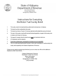 Document preview: Instructions for Form B&amp;L: BOND Motor Fuel Surety Bond - Alabama