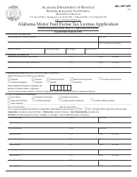 Document preview: Form B&L: MFT-APP Alabama Motor Fuel Excise Tax License Application - Alabama