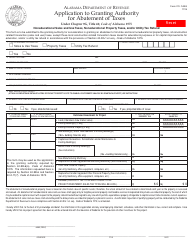 Form CO: CAAG Application to Granting Authority for Abatement of Taxes - Alabama