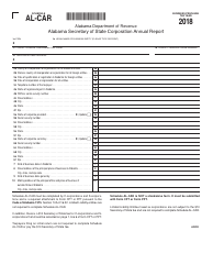 Document preview: Schedule AL-CAR Alabama Secretary of State Corporation Annual Report - Alabama