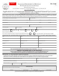 Form B&amp;L: CLGAP Application for a Compressed Natural Gas/Liquefied Natural Gas License - Alabama