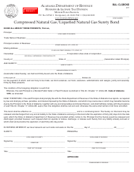 Form B&amp;L: CLGBOND &quot;Compressed Natural Gas/Liquefied Natural Gas Surety Bond&quot; - Alabama