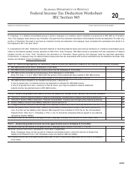 Document preview: Federal Income Tax Deduction Worksheet IRC Section 965 - Alabama