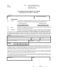 Form DD-1 Agreement for Direct Deposit - Alabama