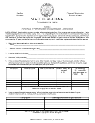 Form A Form for Annual Report by Labor Organizations or Labor Unions - Alabama