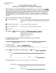Form 480 &quot;Individual Confidential Information Request&quot; - Alabama