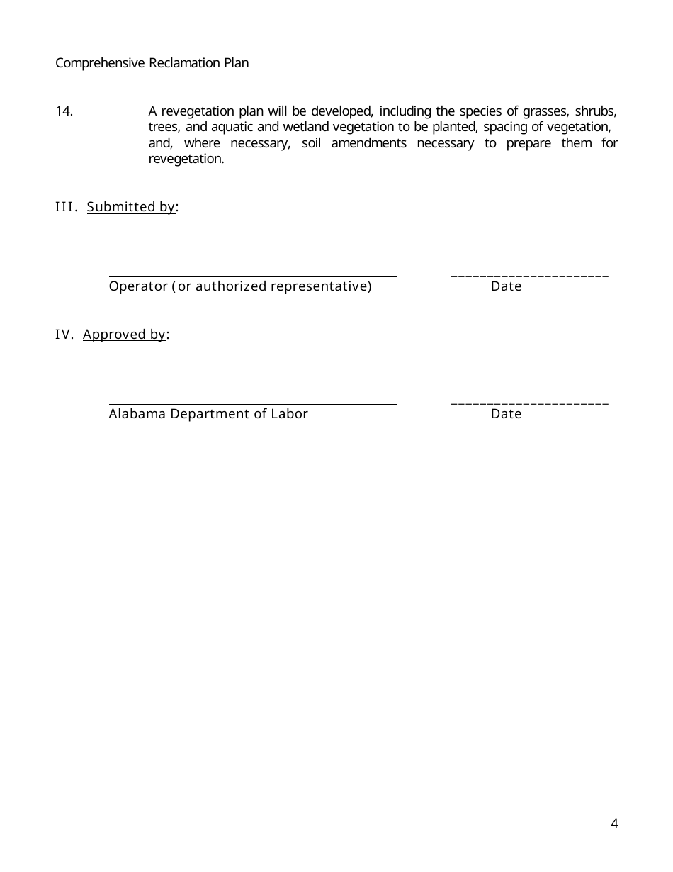 Comprehensive Reclamation Plan - Alabama, Page 4