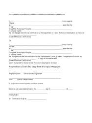Application for Re-certification of Drug-Free Workplace Premium Credit Program - Alabama, Page 2