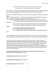 Entrepreneur Fee Waiver Pilot Program Application Form - Arkansas, Page 6