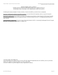 Formulario DHCS4000 A SP &quot;Programa Para Personas Discapacitadas Geneticamente Genetically Handicapped Persons Program (Ghpp) Solicitud Para Determinar Elegibilidad&quot; - California (Spanish), Page 10