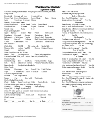 Document preview: Form DHCS4035 A Nutrition Screening Form (Ages Birth - Eight) - California