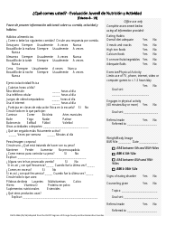 Formulario DHCS4466 Nutrition Screening Form (Ages 8 to 19) - Frequency Questionaire - California (Spanish), Page 2