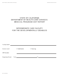 Form DHCS3076 Intermediate Care Facility for the Developmentally Disabled Habilitative/Nursing (Icf-Ddh/N) Cost Report - California