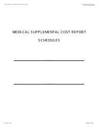 Form DHCS3092 Medi-Cal Supplemental Cost Report Schedules - California