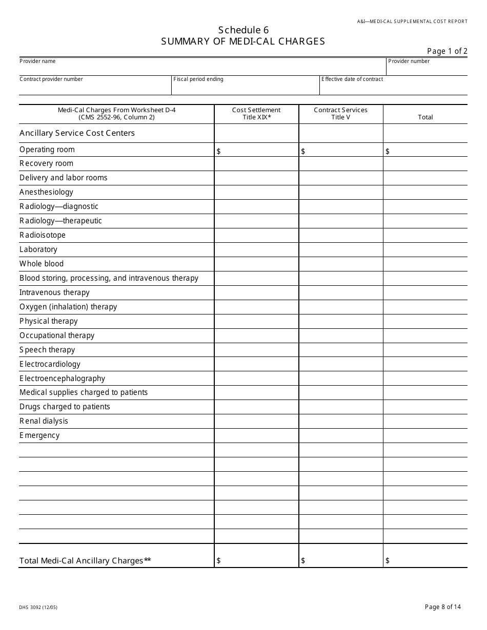 Form DHCS3092 - Fill Out, Sign Online and Download Printable PDF ...