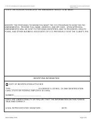 Form DHCS6239A &quot;Request to Amend Protected Health Information by Parent, Guardian or Legal Representative (Northern California Regional Office/San Francisco)&quot; - City and County of San Francisco, California, Page 3