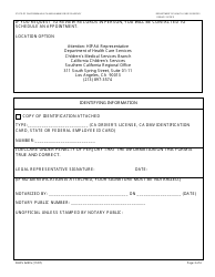 Form DHCS6237A Request to Access Protected Health Information by Parent, Guardian or Legal Representative (Southern California Regional Office) - City of Los Angeles, California, Page 3