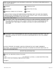 Form DHCS6241A Request to Restrict Use and Disclosure of Protected Health Information by Parent, Guardian or Legal Representative (Southern California Regional Office) - City of Los Angeles, California, Page 2