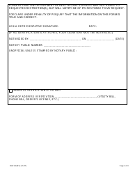 Form DHCS6241A Request to Restrict Use and Disclosure of Protected Health Information by Parent, Guardian or Legal Representative (Southern California Regional Office) - City of Los Angeles, California, Page 3