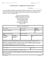 Document preview: Form DHCS6235A Confidential Communication Request (Sacramento Regional Office) - City of Sacramento, California