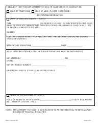 Form DHCS6235A &quot;Confidential Communication Request (Sacramento Regional Office)&quot; - City of Sacramento, California, Page 2