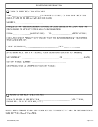 Form DHCS6244A Request for an Accounting of Disclosures of Protected Health Information (Sacramento Regional Office) - City of Sacramento, California, Page 2